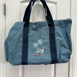Big Dogs Blue Duffel Bag with Palm Design